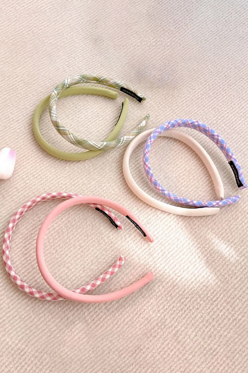 6PCS PLAID PATTERN HEADBAND, 6PCS PER 1 PACK