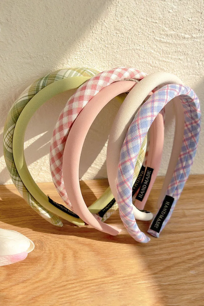 6PCS PLAID PATTERN HEADBAND, 6PCS PER 1 PACK