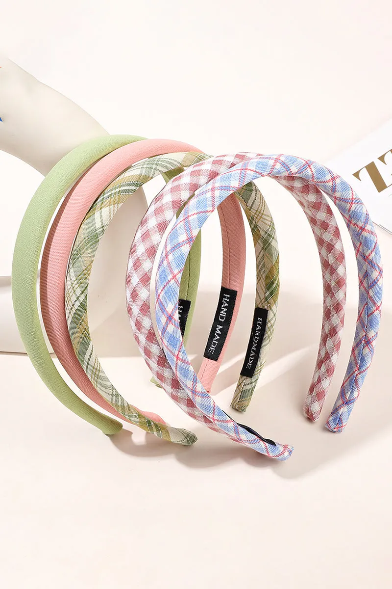 6PCS PLAID PATTERN HEADBAND, 6PCS PER 1 PACK