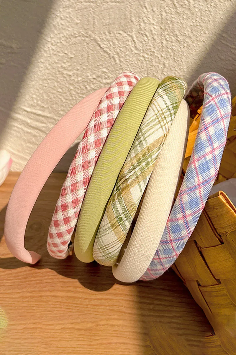 6PCS PLAID PATTERN HEADBAND, 6PCS PER 1 PACK