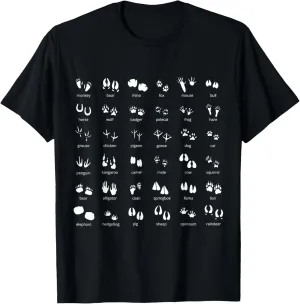 Animal Tracks Footprints Paws Nature Explorer Animals Lover T-Shirt