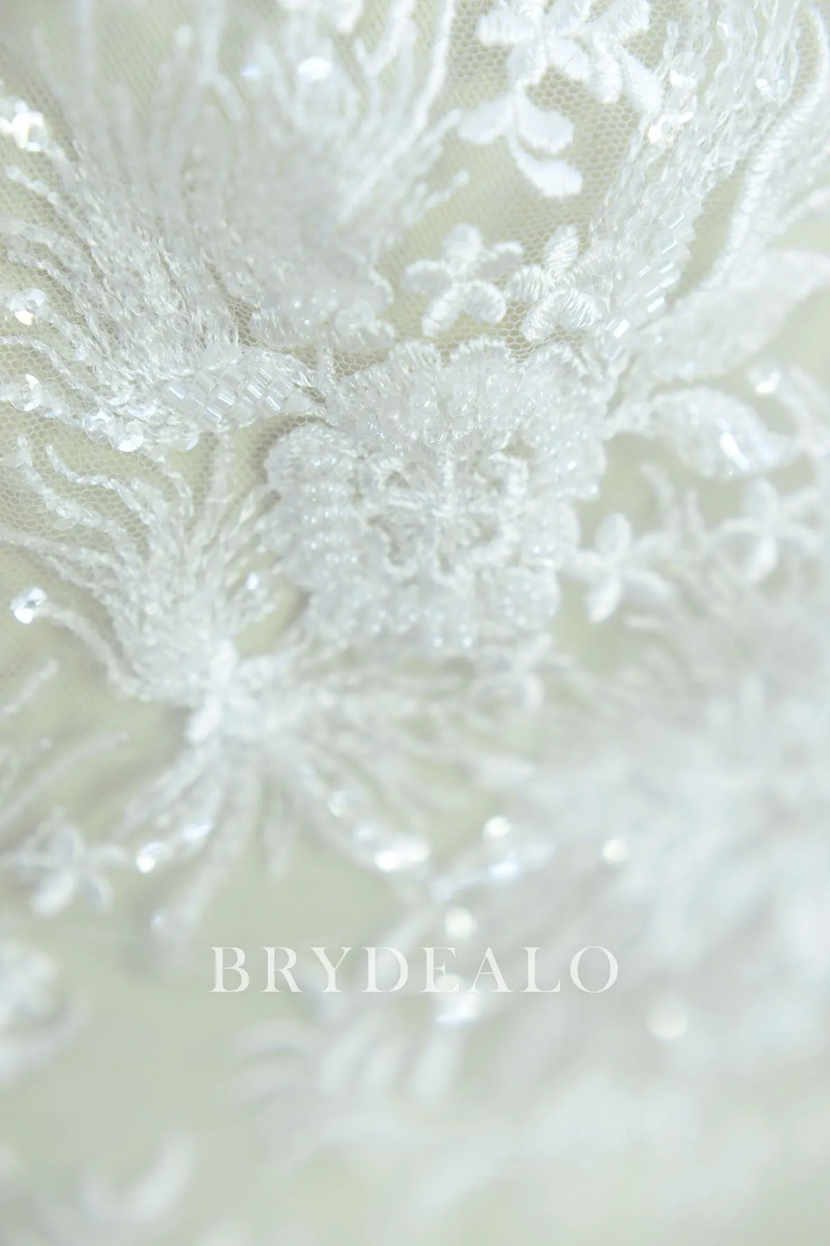 Beaded Flower Apparel Lace Fabric for Wholesale