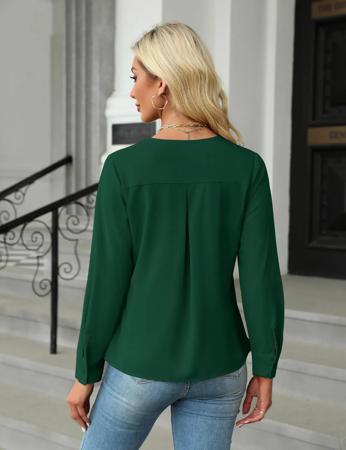 BMJL Womens Dressy Casual Blouses Business Work Tops Fall Long Sleeve Shirts 2024