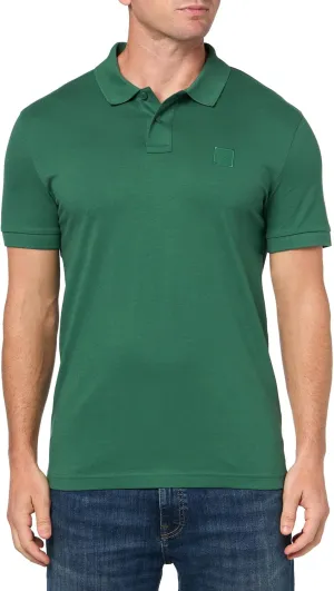 BOSS Men's Square Patch Logo Slim Fit Pique Polo Shirt