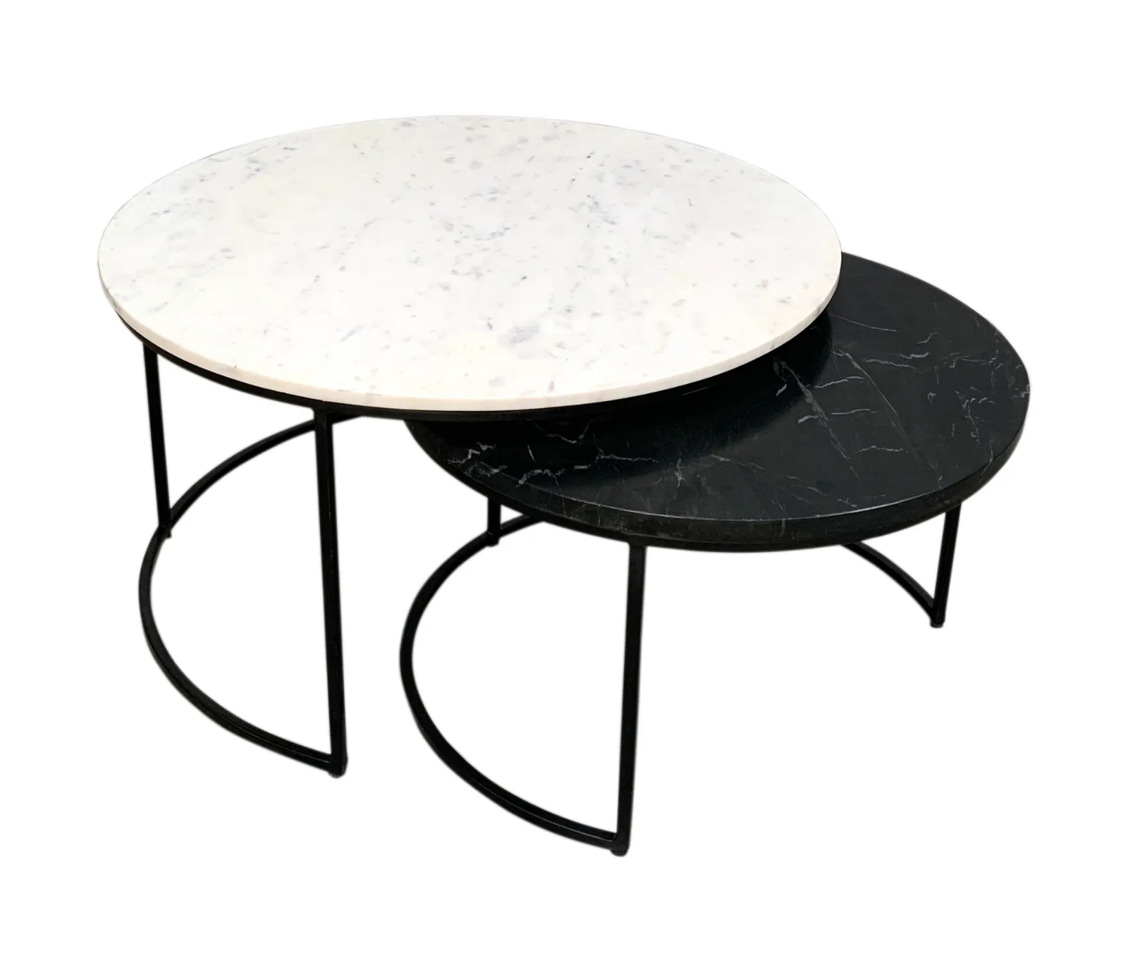 Delaney Nesting Coffee Table - White / Black
