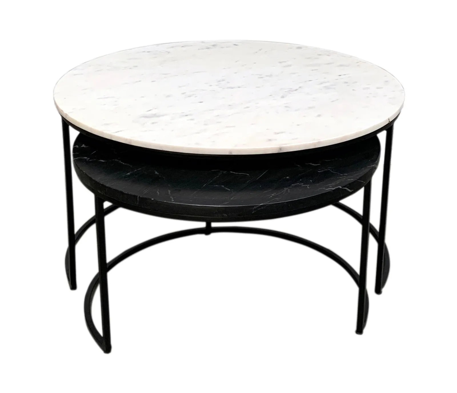 Delaney Nesting Coffee Table - White / Black