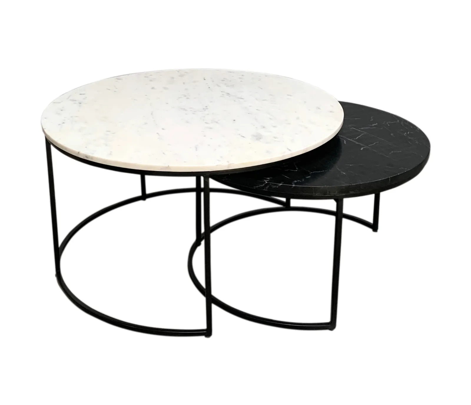 Delaney Nesting Coffee Table - White / Black