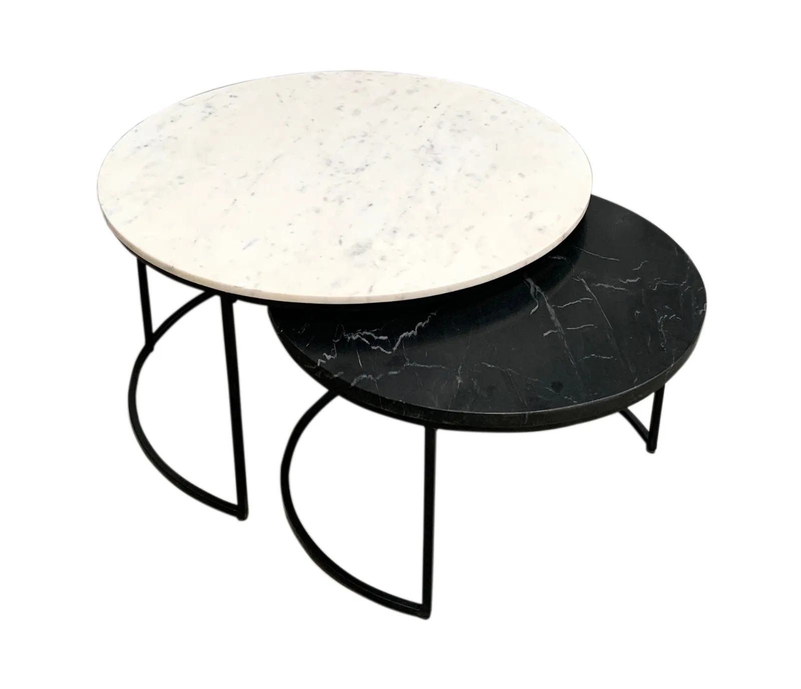 Delaney Nesting Coffee Table - White / Black