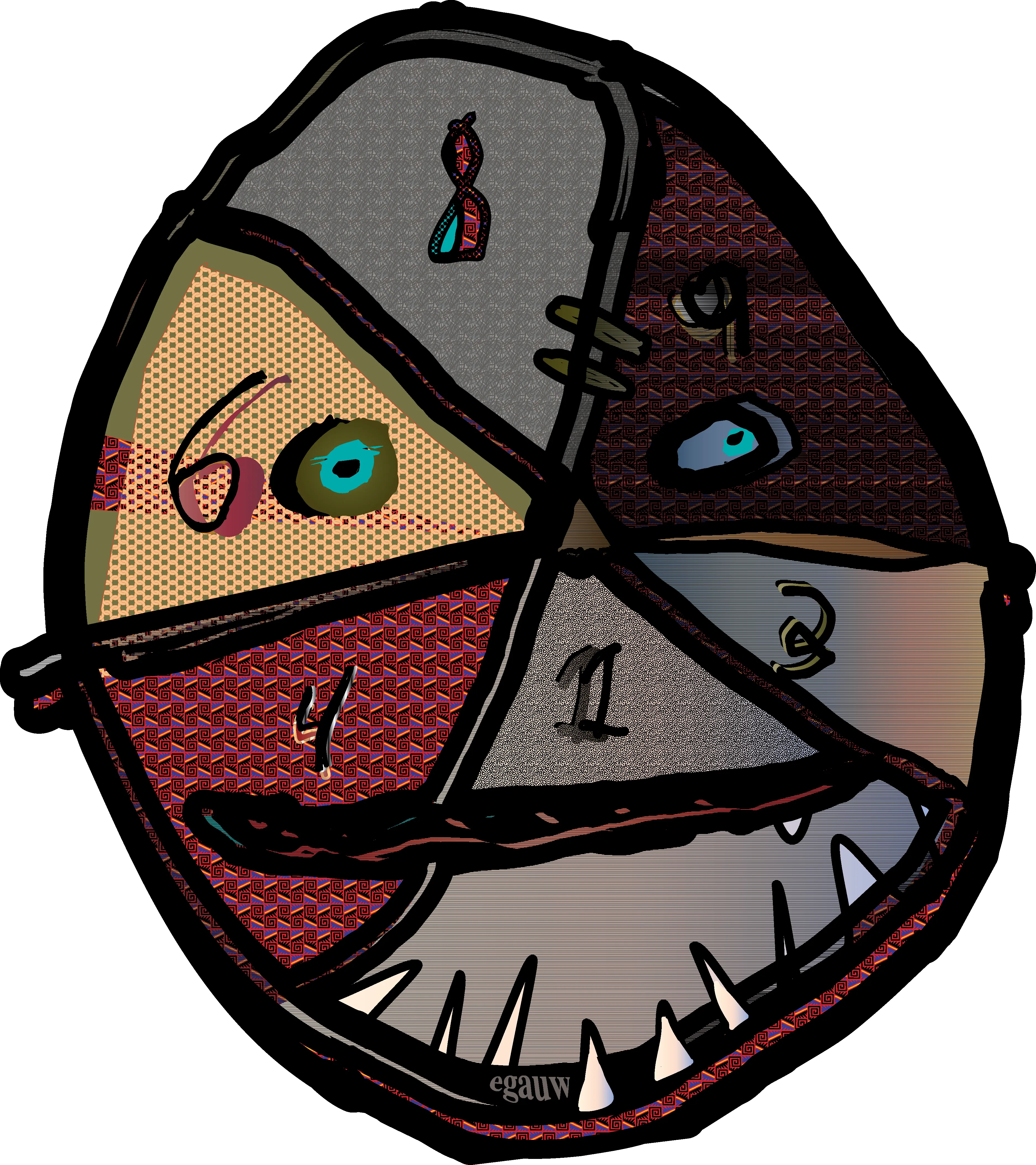 Egauw Facer Vinyl Sticker 5"