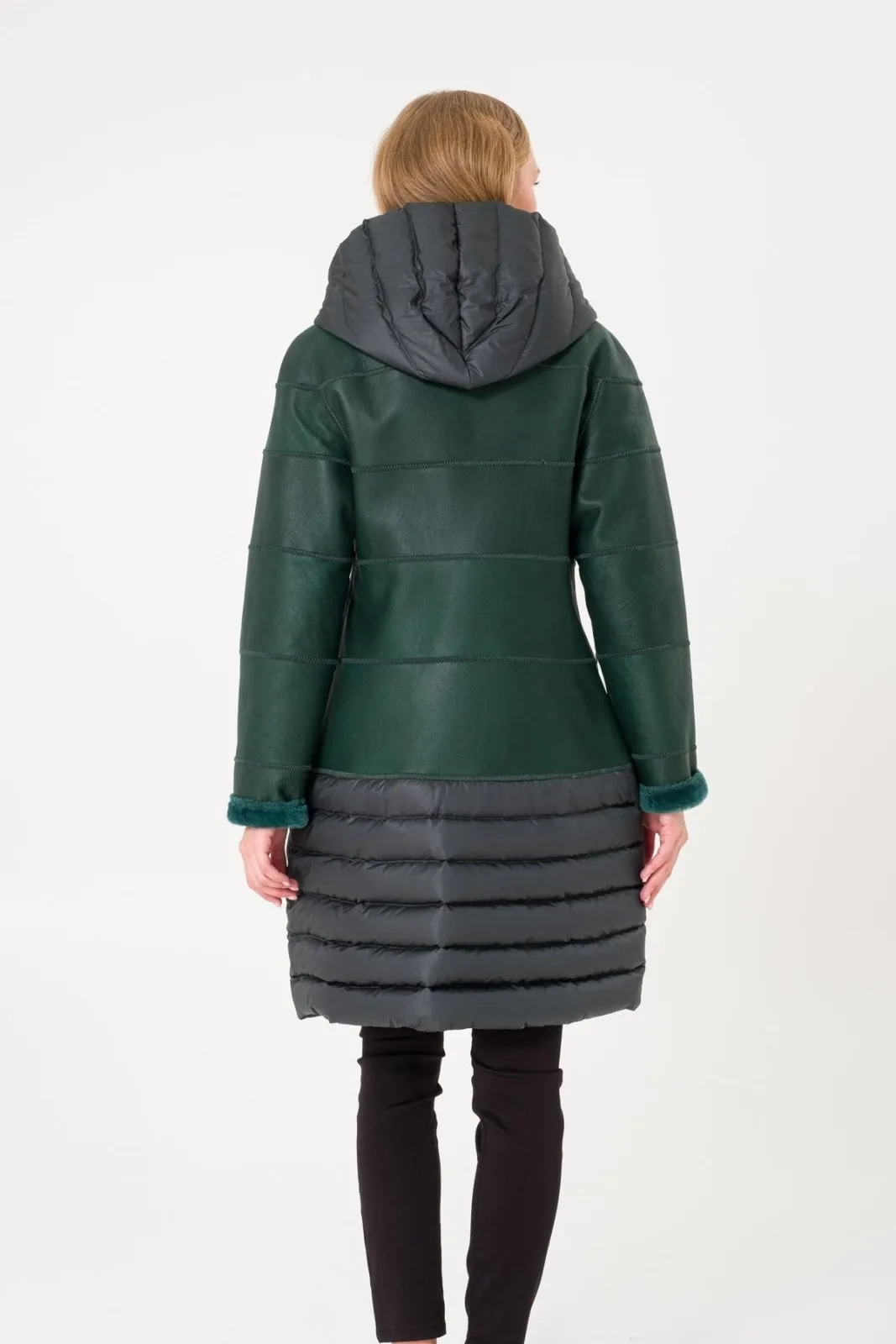 Emerald Green Long Shearling Coat