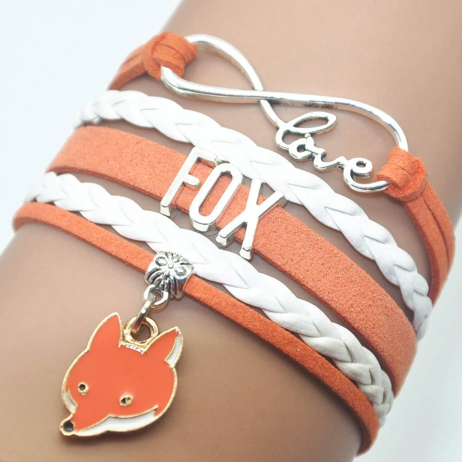 HCChanshi Fox Bracelet - Infinity Love Charm Bracelet Gifts For Women, Men, Adult Fox Lover, Valentine Wedding Themed Gifts