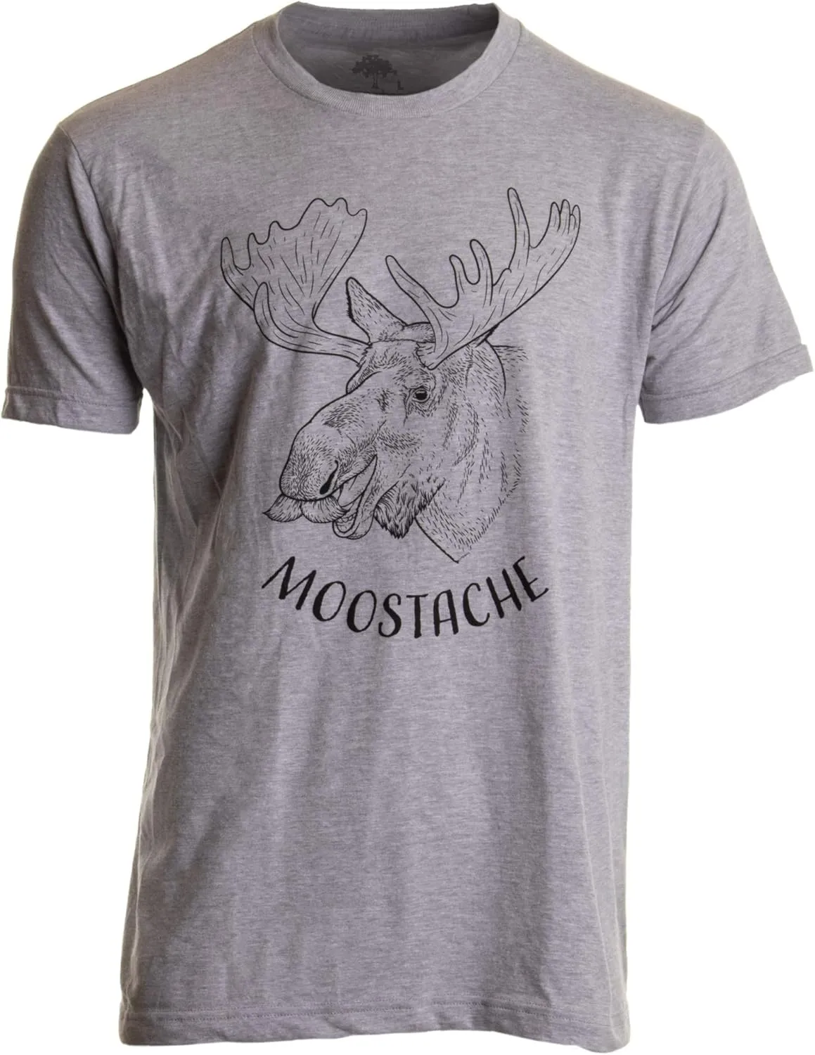 Moostache | Dad Joke Funny Stupid Animal Moose Humor Pun Mustache Men T-Shirt