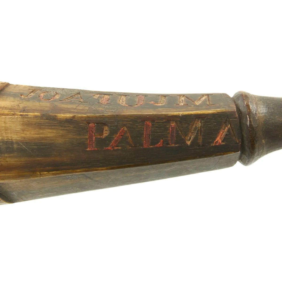 Original Portuguese Napoleonic Era Heavily Engraved and Named Powder Horn - c.1750-1800