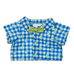 Plaid Frog Shirt with Bow Tie