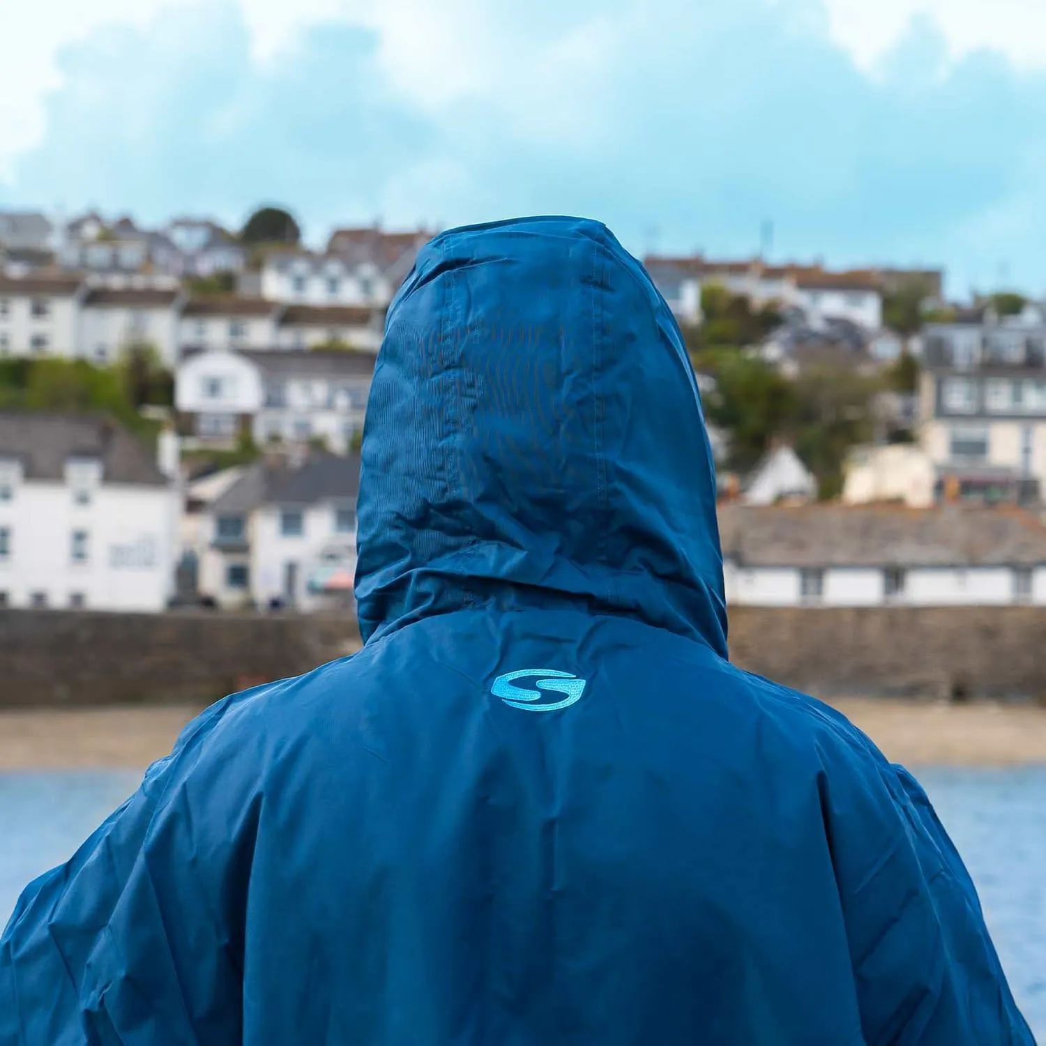 Sola Waterproof Dry Changing Robe Coat Blue/Orange