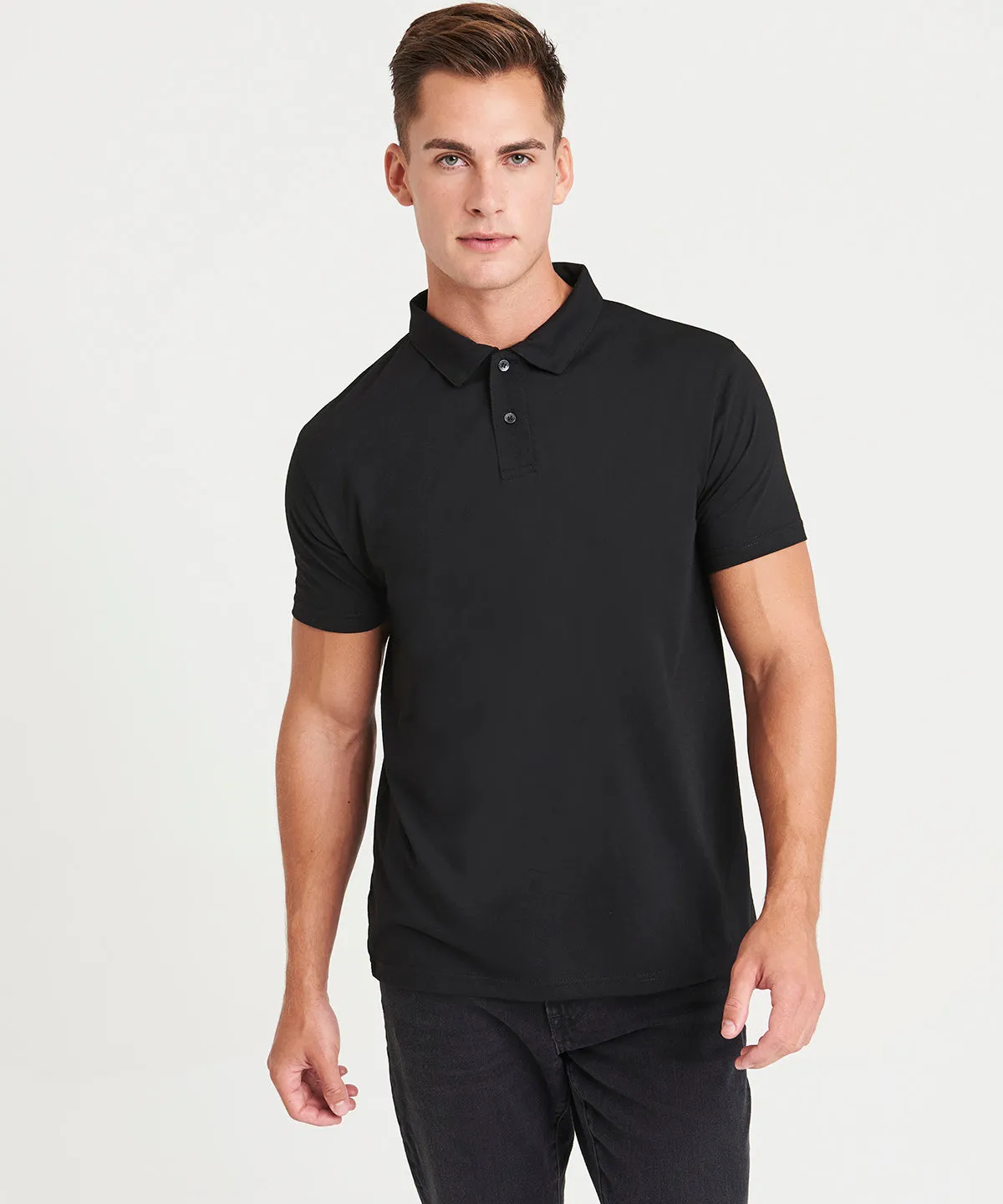 Solid Black - Triblend polo