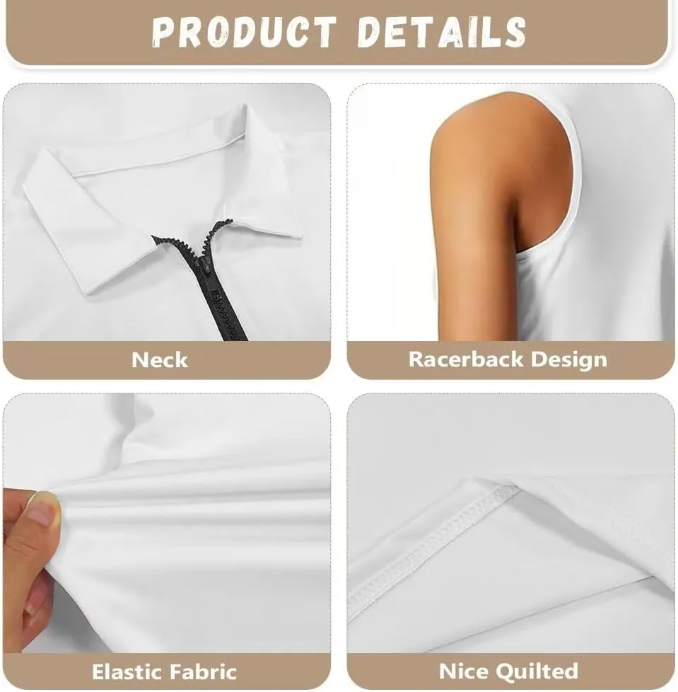 Uourmeti Golf Polo Shirts for Women Dry Fit Golf Tank Top Quick Dry Athletic Tennis Shirts