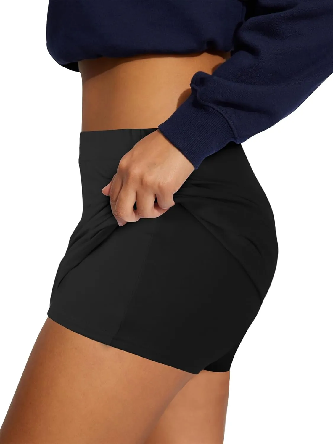 Women's Slit Mini Skorts Skirts - High Waisted Summer Y2K Going Out Bodycon A Line Skirt with Shorts Underneath
